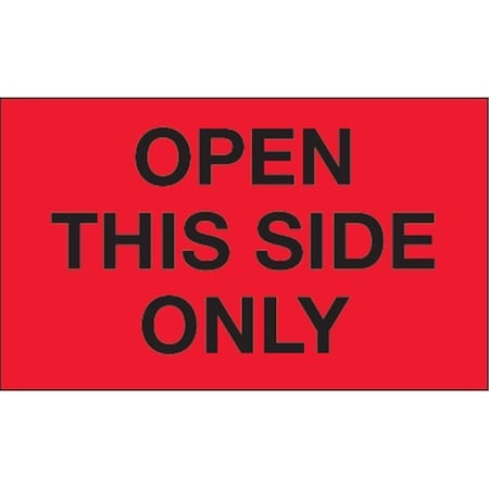 Bondad 3 x 5 in. - Open This Side Only Fluorescent Red Labels - Roll of 500 BO3356877